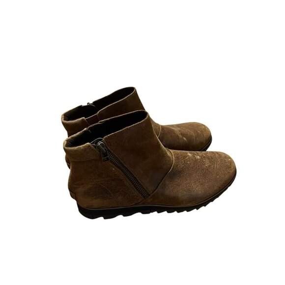 Sorel Womens Brown Waterproof Leather Ankle Boots With Side Zippers - Size 10 - Picture 7 of 12
